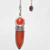 Natural Orange Carnelian Smooth Tear Drop Pendulum for Healing Pagan   Chain and Crystal Ball at end included.